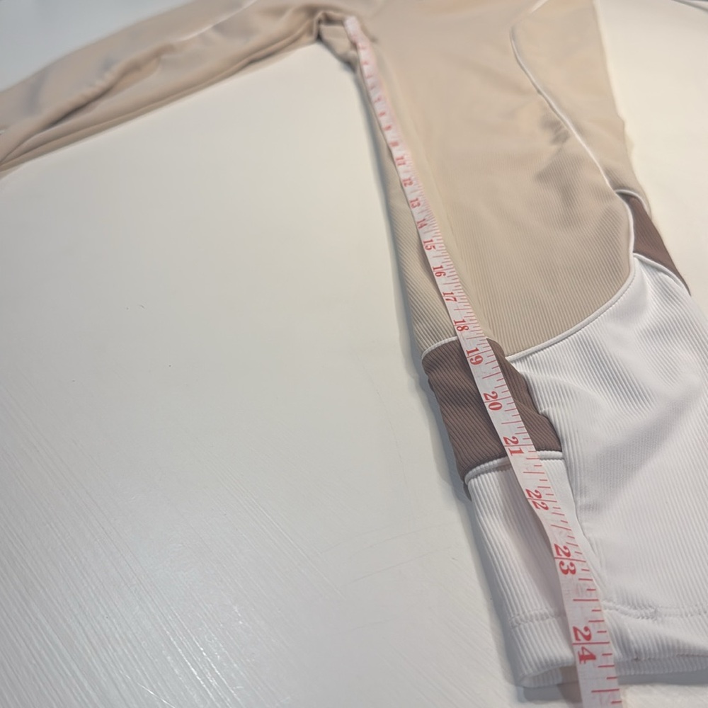 NWT ANTHROPOLOGIE WILO THE LABEL RACER PANEL CLAY RIBBED LEGGINGS SIZE M - Picture 6 of 7